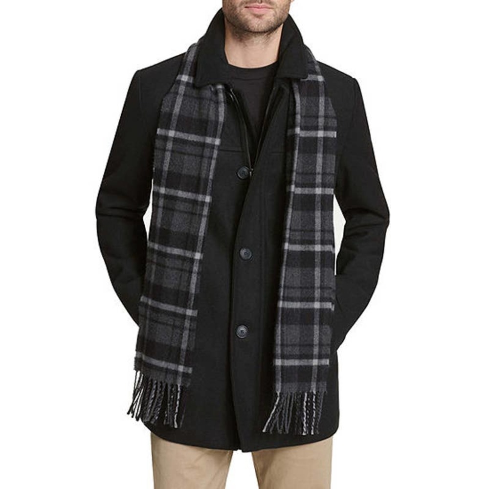 Dockers‎ Wool Blend Walking Coat with Scarf NEW